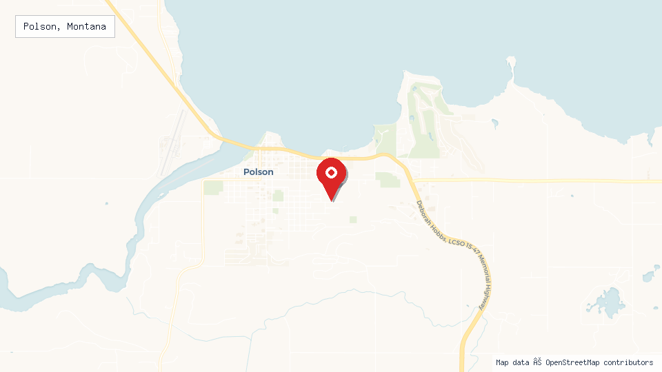 Street map of Polson, Montana with location pin