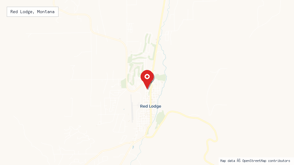 Street map of Red Lodge, Montana with location pin