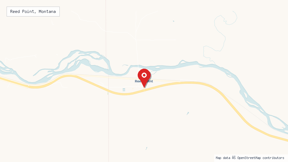 Street map of Reed Point, Montana with location pin