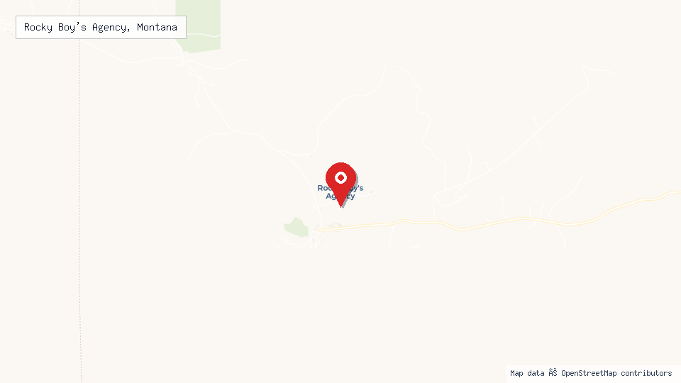 Street map of Rocky Boy's Agency, Montana with location pin