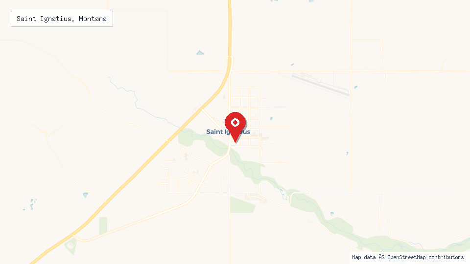 Street map of Saint Ignatius, Montana with location pin