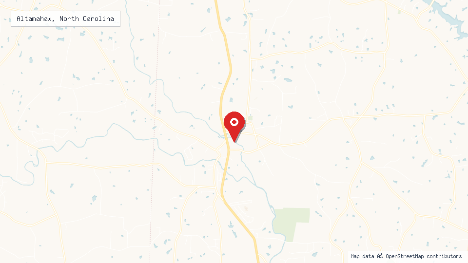 Street map of Altamahaw, North Carolina with location pin