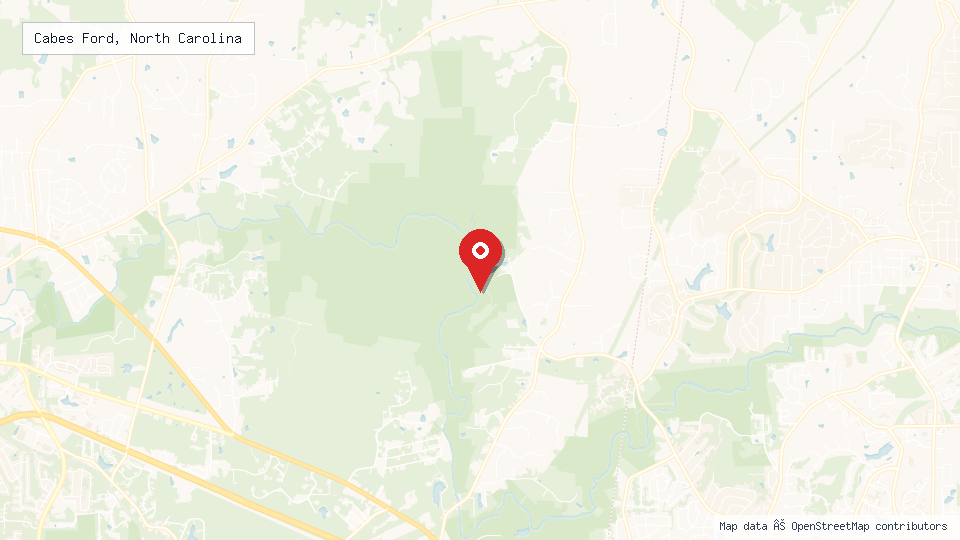 Street map of Cabes Ford, North Carolina with location pin
