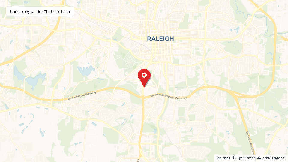 Street map of Caraleigh, North Carolina with location pin