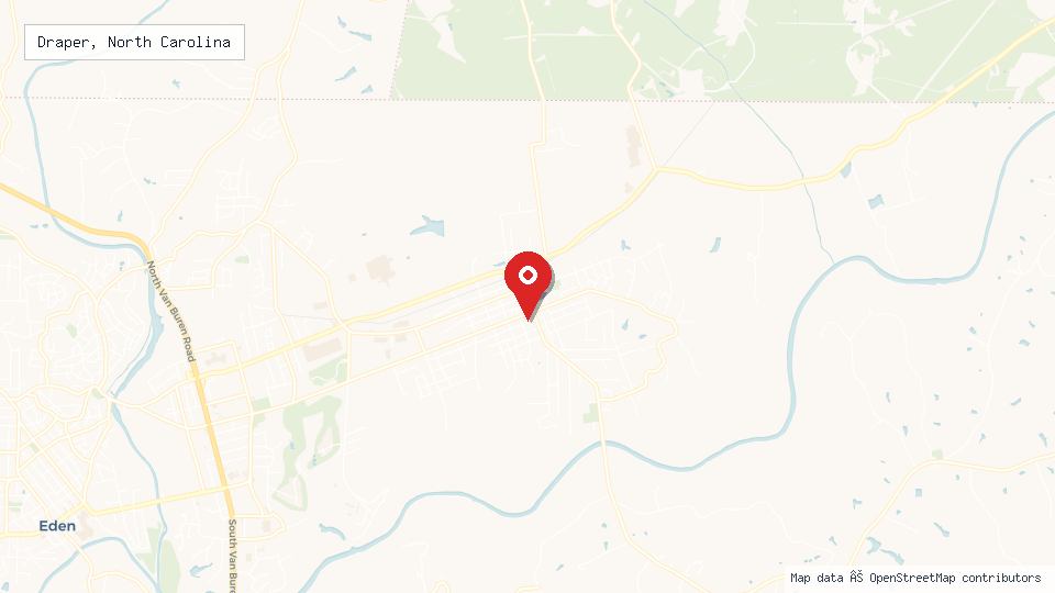 Street map of Draper, North Carolina with location pin