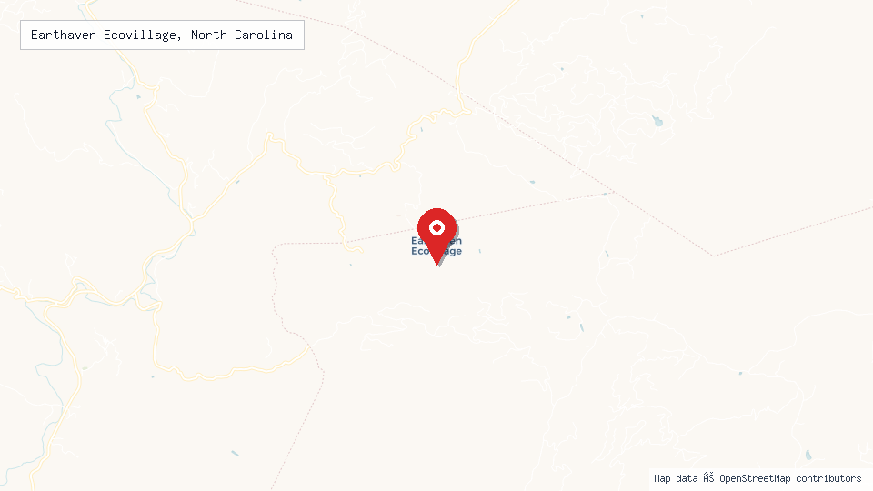 Street map of Earthaven Ecovillage, North Carolina with location pin