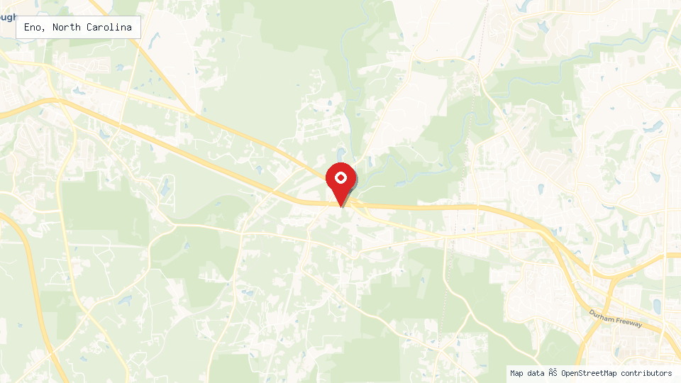 Street map of Eno, North Carolina with location pin