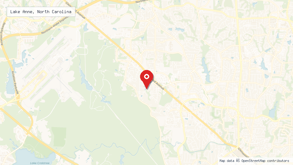 Street map of Lake Anne, North Carolina with location pin