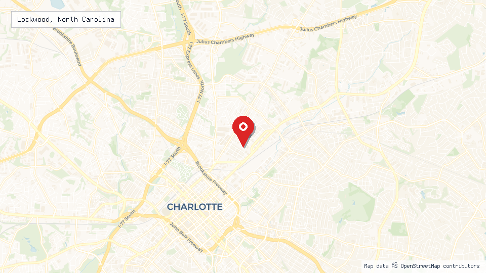 Street map of Lockwood, North Carolina with location pin