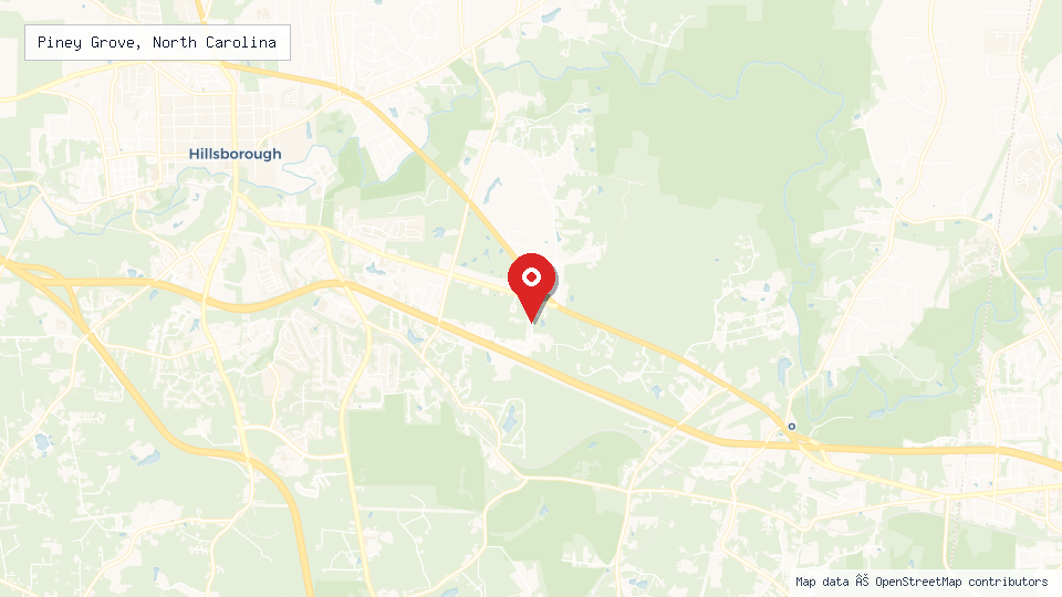 Street map of Piney Grove, North Carolina with location pin