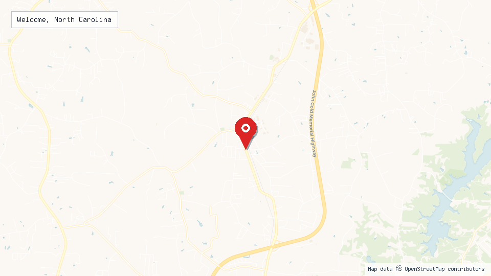 Street map of Welcome, North Carolina with location pin