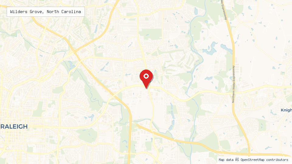 Street map of Wilders Grove, North Carolina with location pin