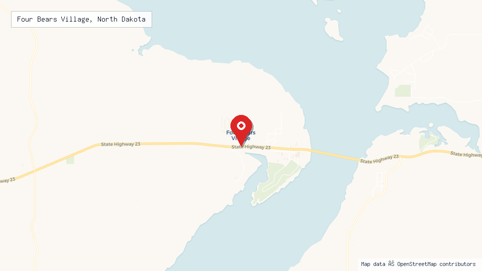 Street map of Four Bears Village, North Dakota with location pin