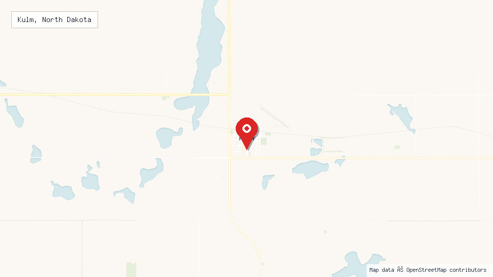 Street map of Kulm, North Dakota with location pin