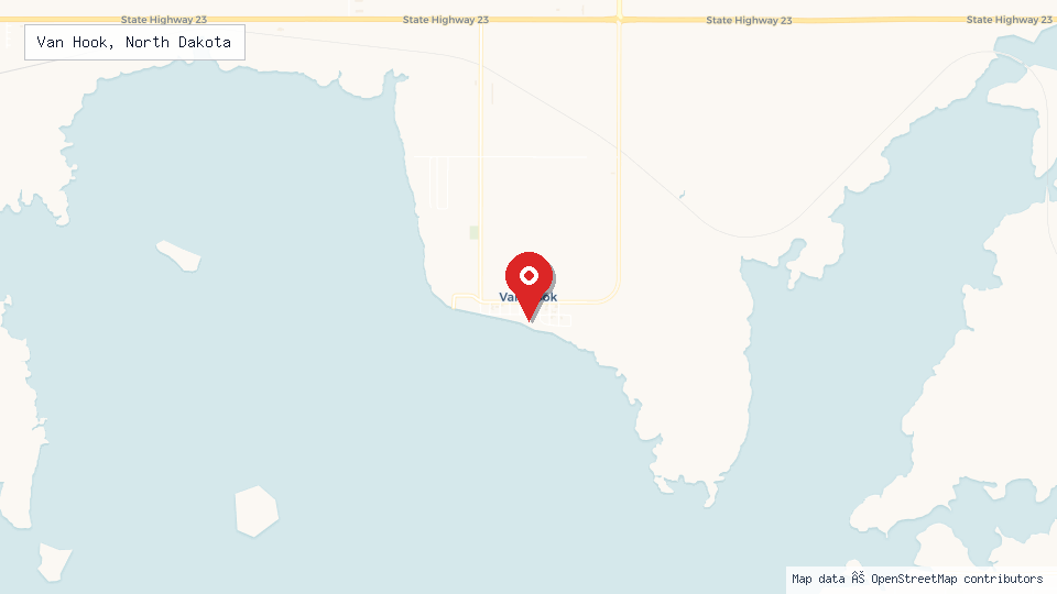 Street map of Van Hook, North Dakota with location pin