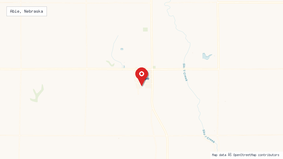 Street map of Abie, Nebraska with location pin