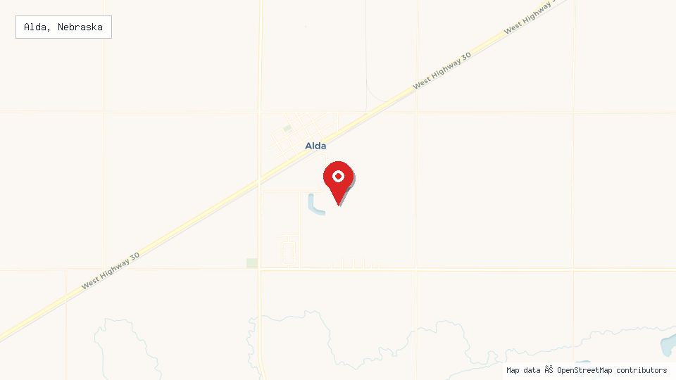 Street map of Alda, Nebraska with location pin