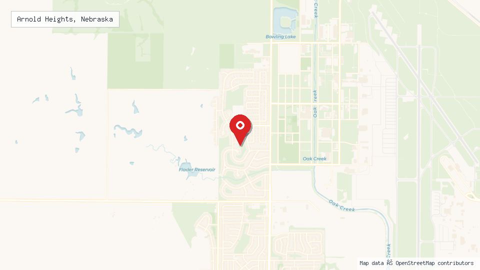 Street map of Arnold Heights, Nebraska with location pin