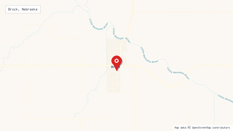 Street map of Brock, Nebraska with location pin