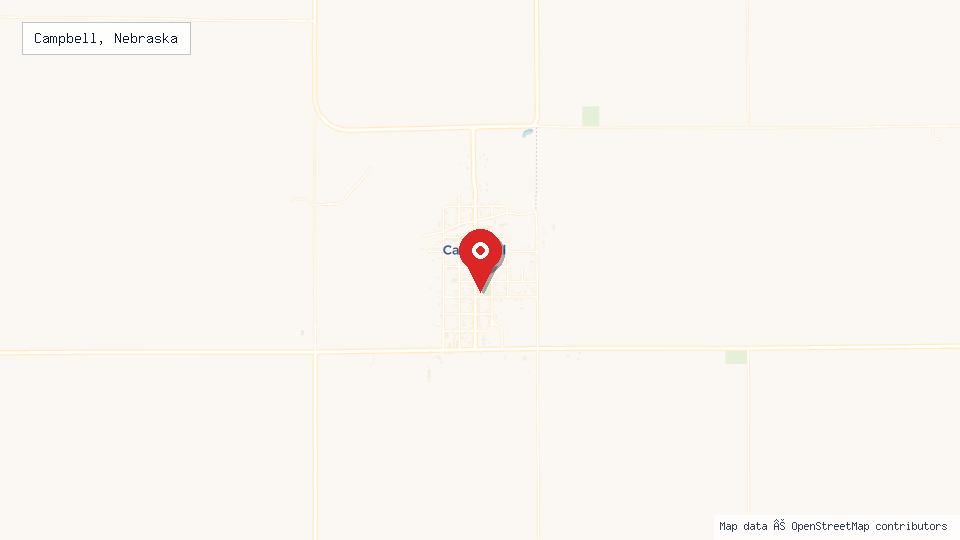 Street map of Campbell, Nebraska with location pin