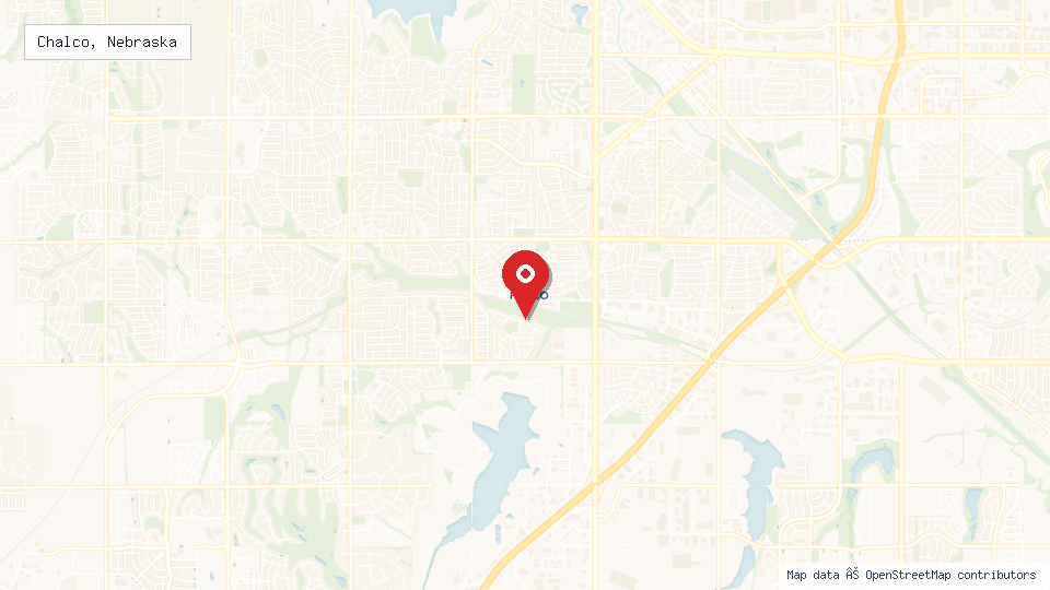 Street map of Chalco, Nebraska with location pin