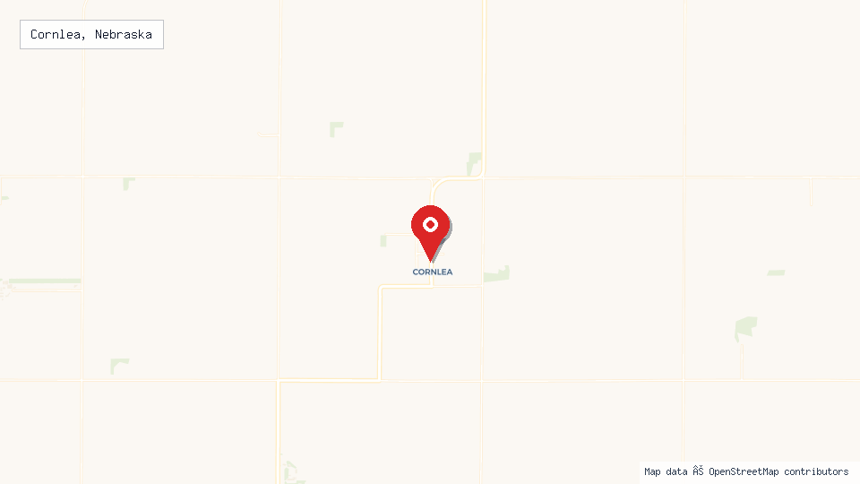 Street map of Cornlea, Nebraska with location pin