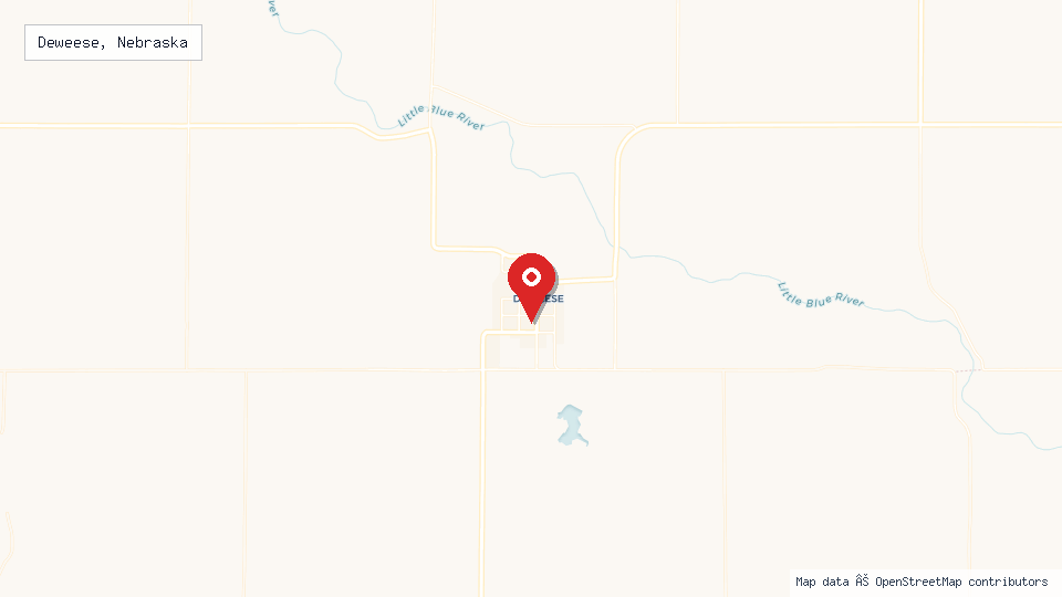 Street map of Deweese, Nebraska with location pin