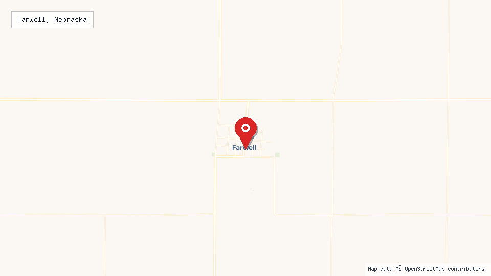 Street map of Farwell, Nebraska with location pin