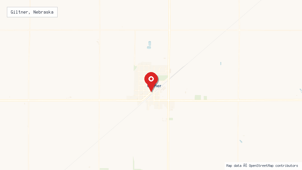 Street map of Giltner, Nebraska with location pin