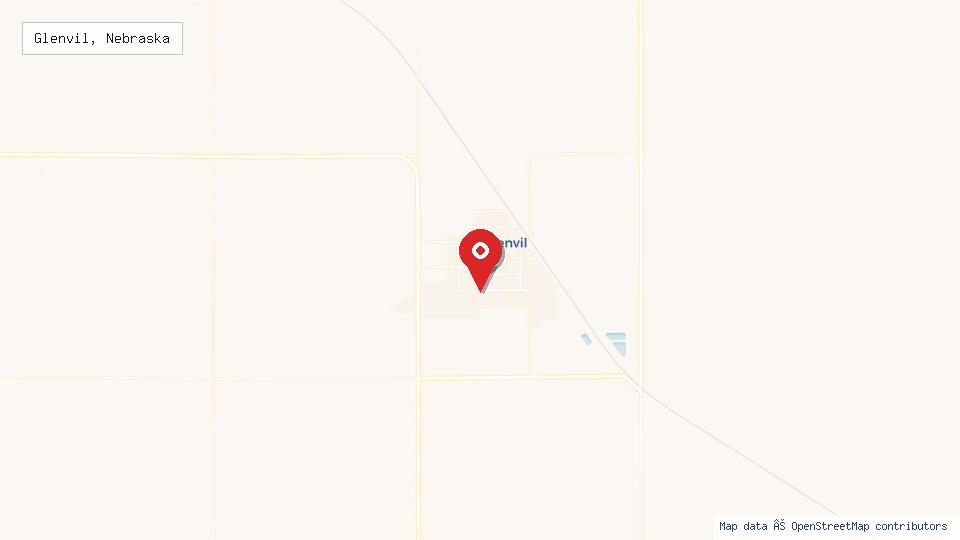 Street map of Glenvil, Nebraska with location pin