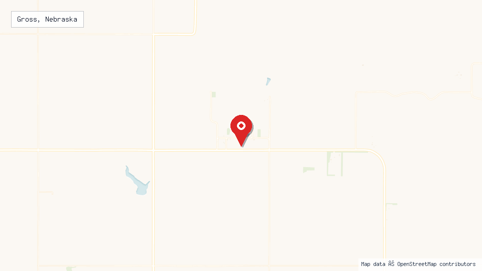Street map of Gross, Nebraska with location pin