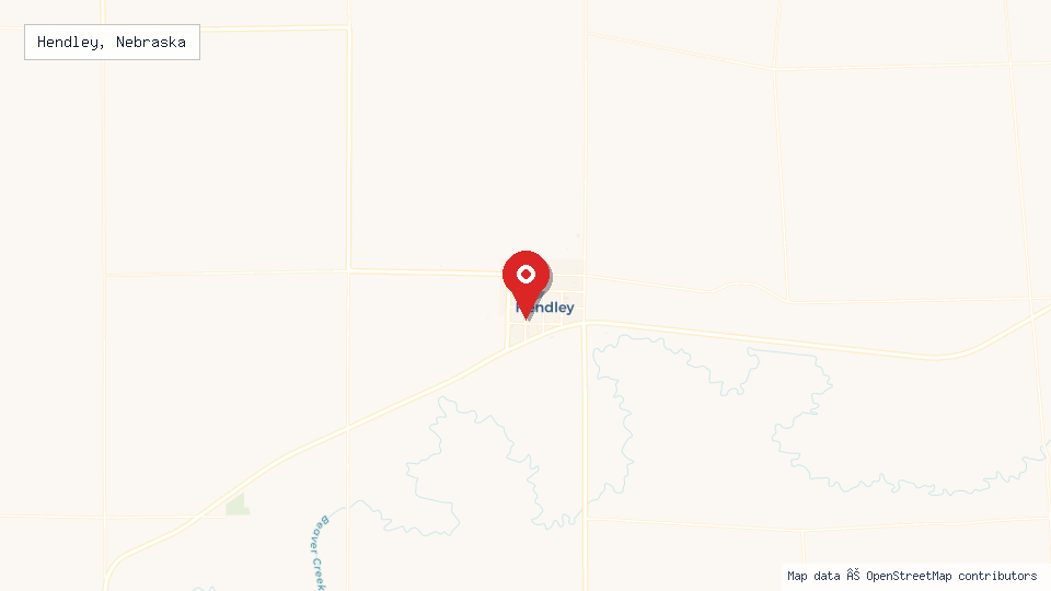 Street map of Hendley, Nebraska with location pin