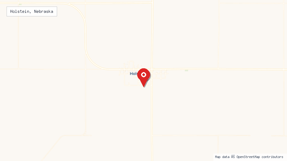 Street map of Holstein, Nebraska with location pin