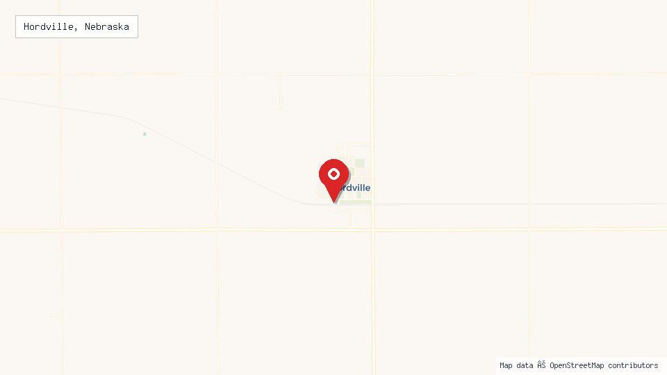 Street map of Hordville, Nebraska with location pin