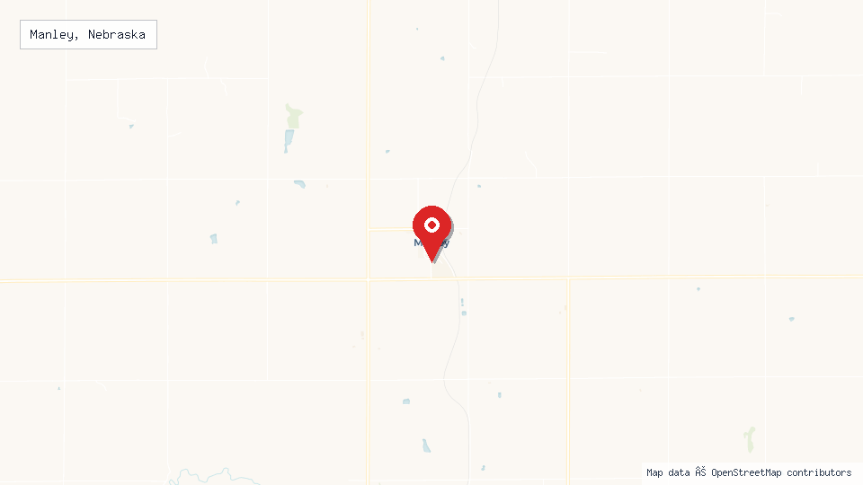 Street map of Manley, Nebraska with location pin