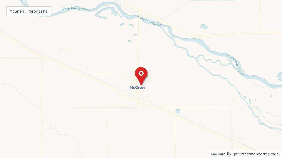 Street map of McGrew, Nebraska with location pin