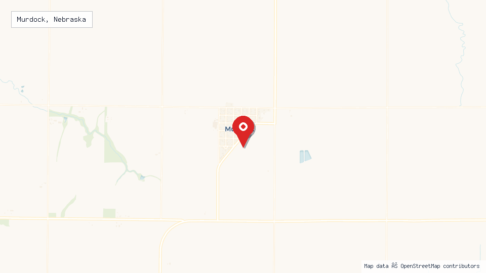 Street map of Murdock, Nebraska with location pin