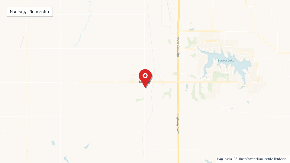 Street map of Murray, Nebraska with location pin