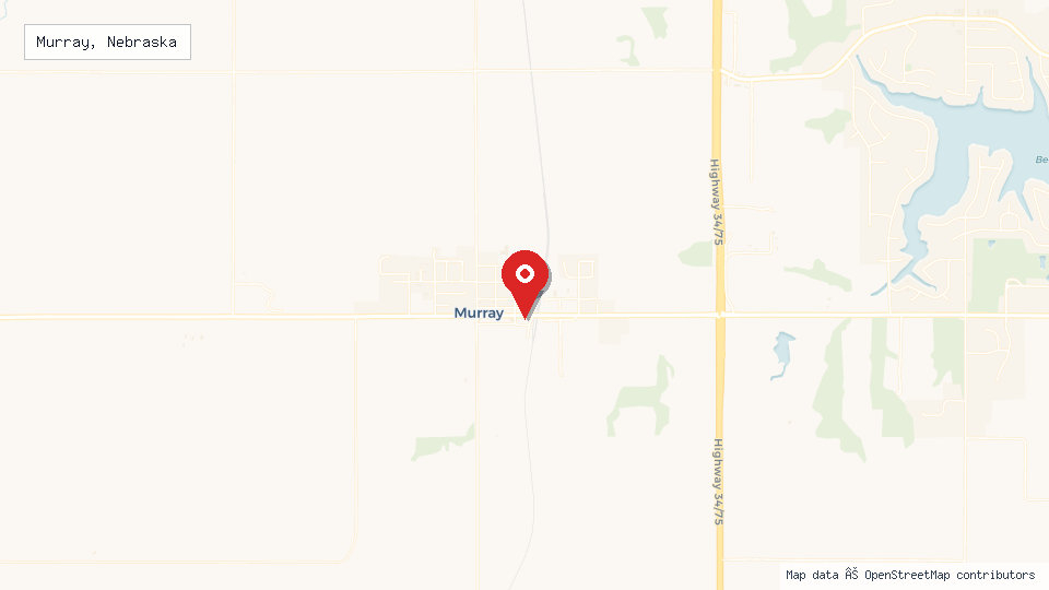 Street map of Murray, Nebraska with location pin