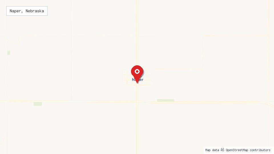 Street map of Naper, Nebraska with location pin