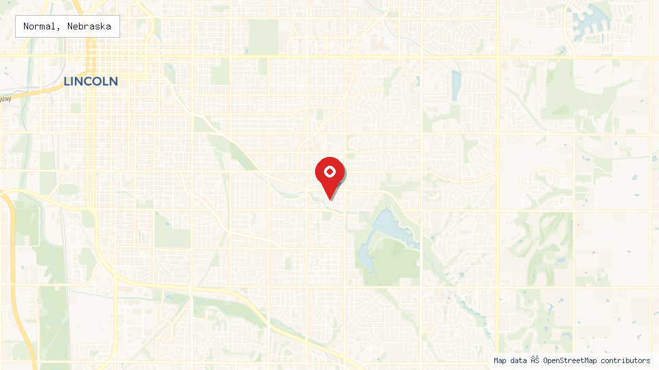 Street map of Normal, Nebraska with location pin