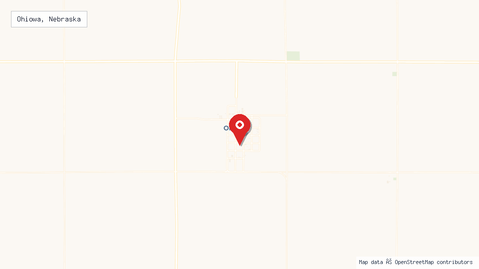 Street map of Ohiowa, Nebraska with location pin