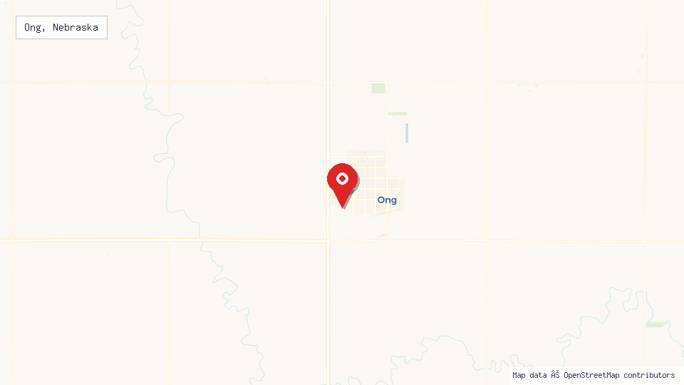 Street map of Ong, Nebraska with location pin