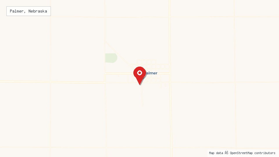 Street map of Palmer, Nebraska with location pin