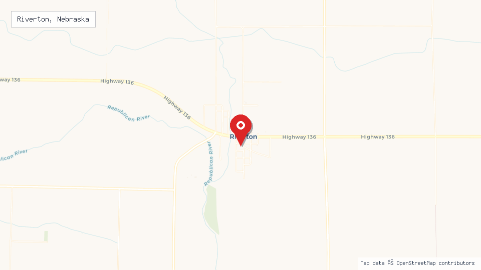 Street map of Riverton, Nebraska with location pin