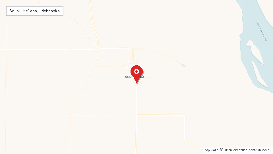 Street map of Saint Helena, Nebraska with location pin