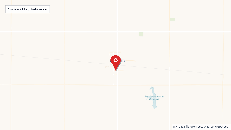 Street map of Saronville, Nebraska with location pin