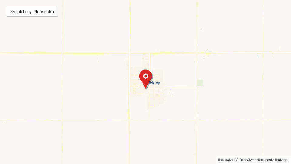 Street map of Shickley, Nebraska with location pin