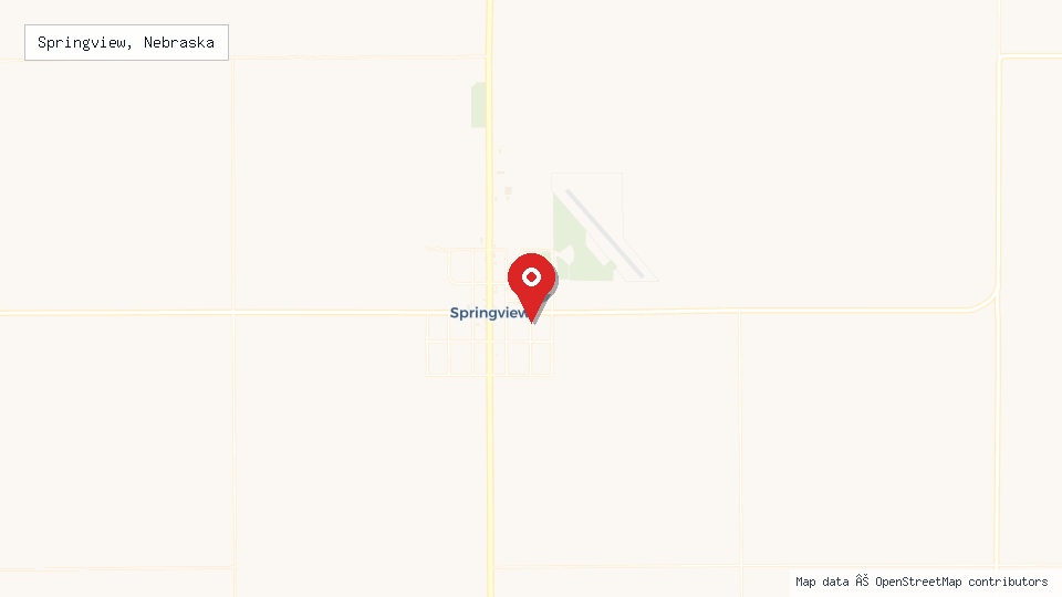 Street map of Springview, Nebraska with location pin