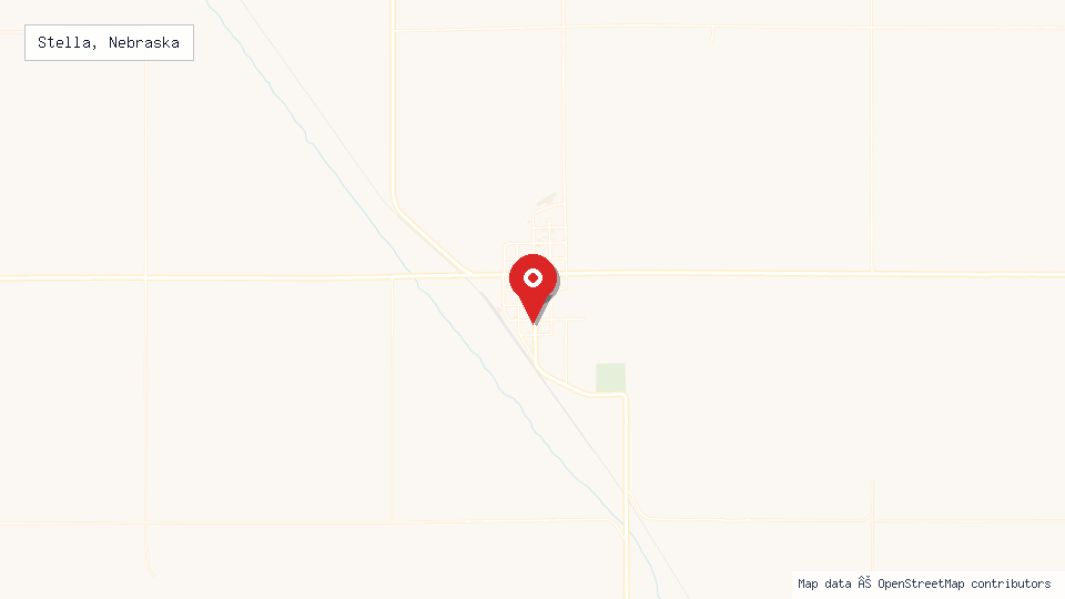 Street map of Stella, Nebraska with location pin